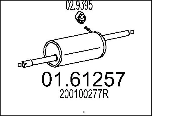 Zadní tlumič výfuku MTS 01.61257 – OE 200100277R