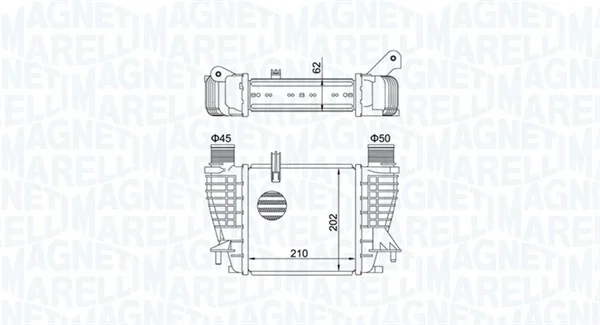 Chladič turba MAGNETI MARELLI 351319204710 Chladič turba MAGNETI MARELLI 351319204710