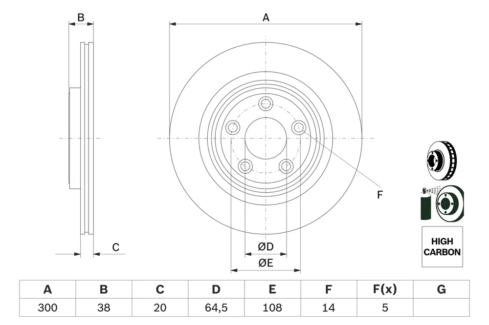 Brzdový kotouč BOSCH 0986479F67 – OE C2C25338