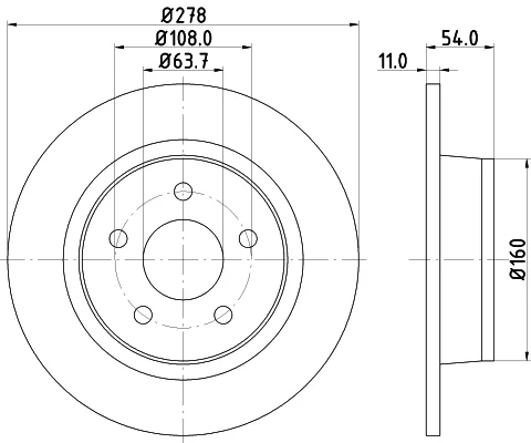 Brzdový kotouč HELLA 8DD355110-291