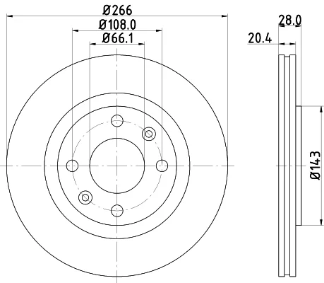 Brzdový kotouč HELLA 8DD355102-051