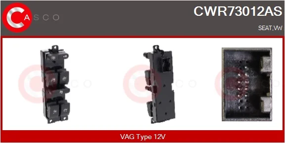 Spínač, zvedací zařízení oken CASCO CWR73012AS Spínač, zvedací zařízení oken CASCO CWR73012AS