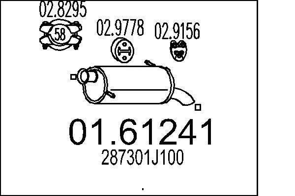 Zadni tlumic vyfuku MTS 01.61241 – OE 287301J100