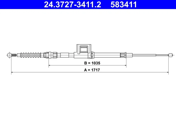 Tažné lanko, parkovací brzda ATE 24.3727-3411.2 – OE 5Q0609721BD