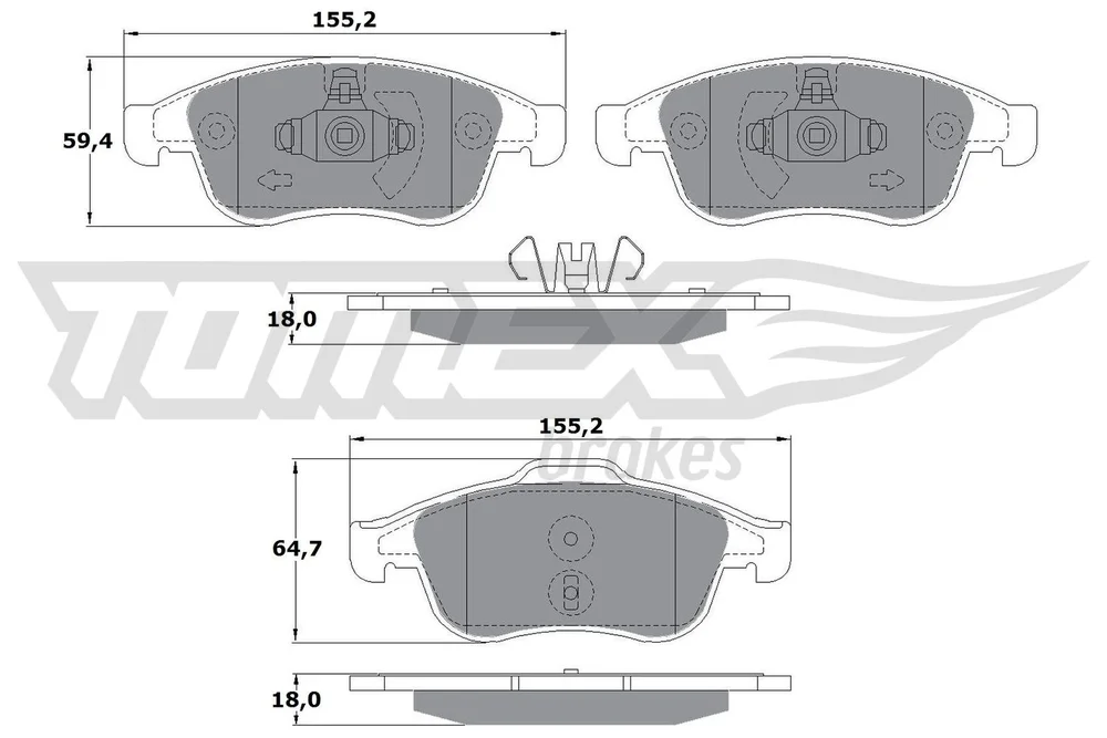 Sada brzdových destiček, kotoučová brzda Tomex Brakes TX16-41