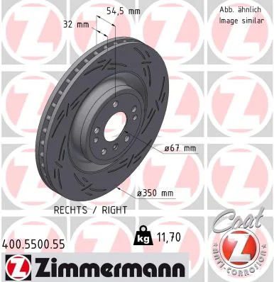 Kotouč brzdový ZIMMERMANN 400.5500.55 Kotouč brzdový ZIMMERMANN 400.5500.55