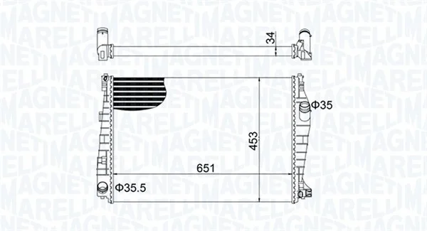 Chladič, chlazení motoru MAGNETI MARELLI 350213152000 Chladič, chlazení motoru MAGNETI MARELLI 350213152000