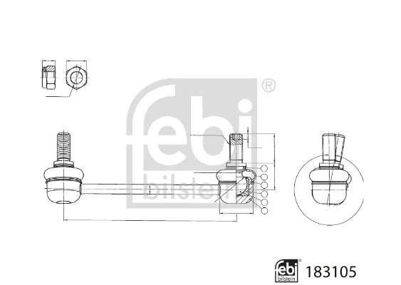 Tyč/vzpěra, stabilizátor FEBI BILSTEIN 183105 – OE MK382984