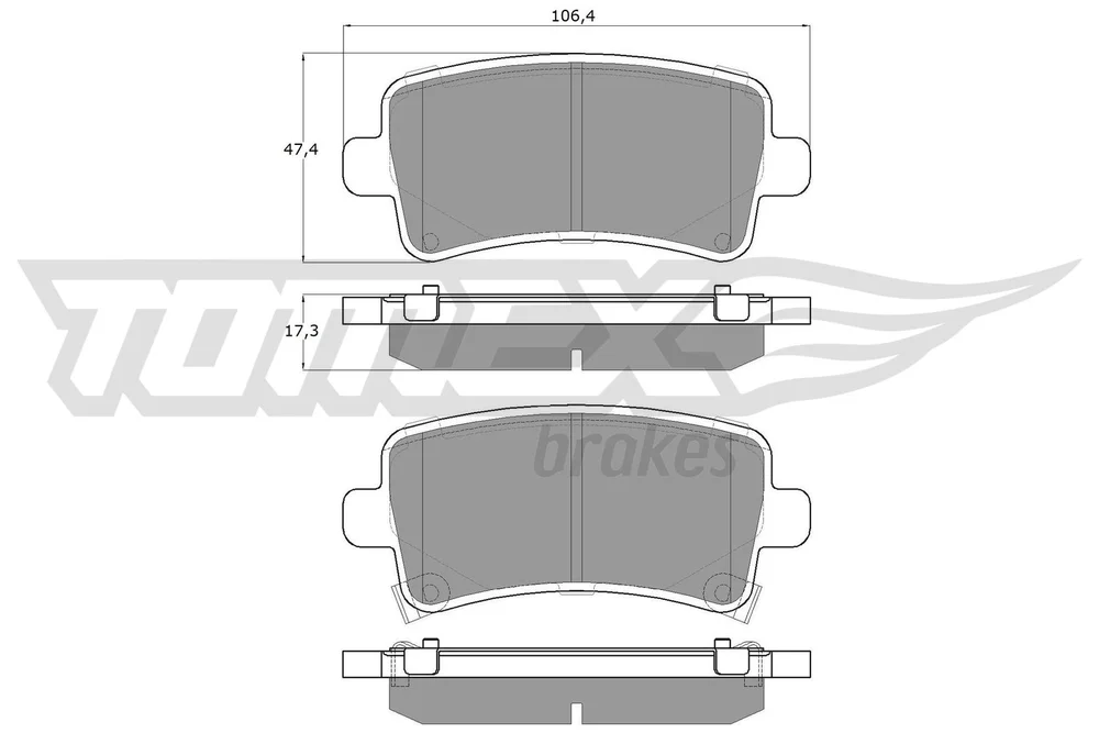 Sada brzdových destiček, kotoučová brzda Tomex Brakes TX16-36