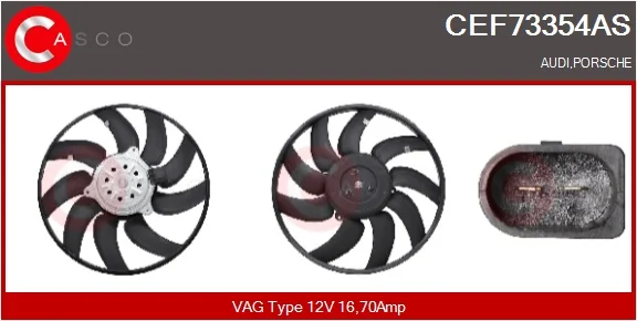 Větrák, chlazení motoru CASCO CEF73354AS Větrák, chlazení motoru CASCO CEF73354AS