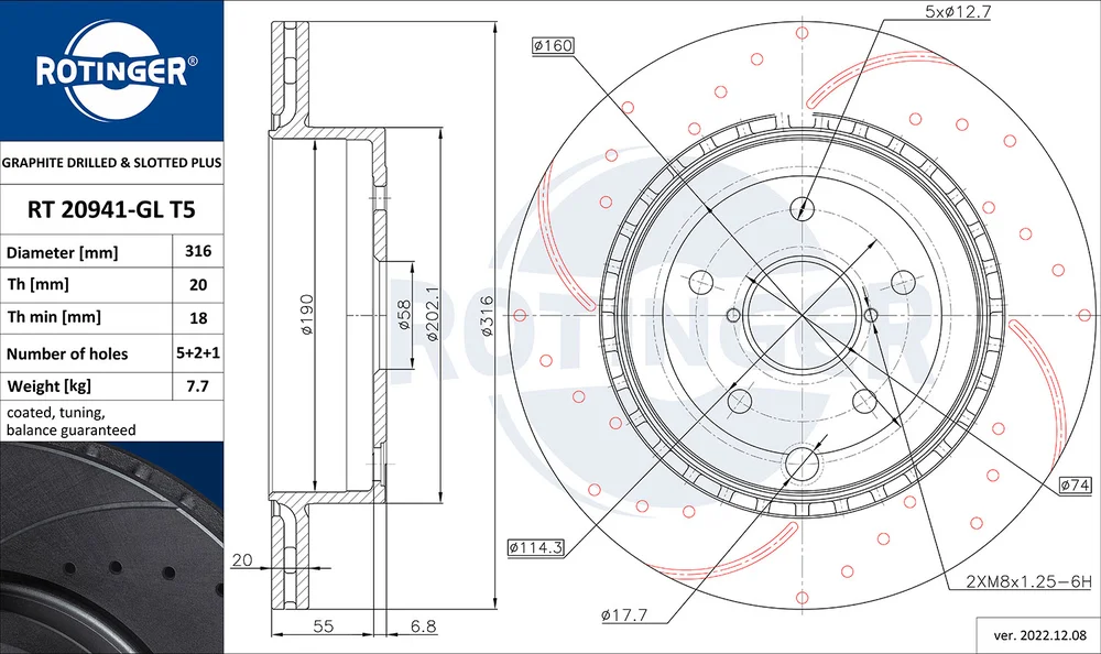 Brzdový kotouč ROTINGER RT20941-GLT5 – OE 26700FG010