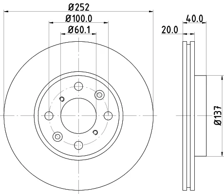 Brzdový kotouč HELLA 8DD355112-981