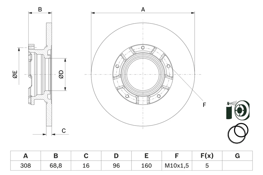 Brzdový kotouč BOSCH 0986479F62