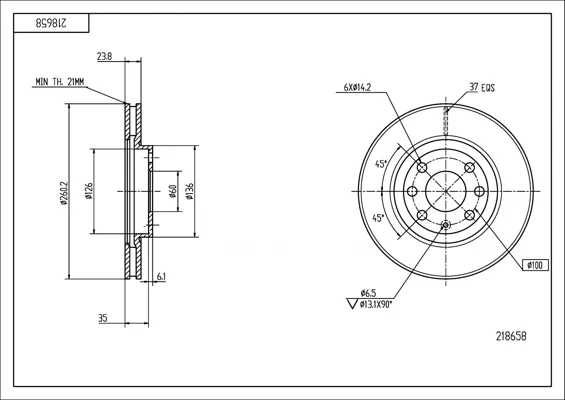 BRZ.KOTOUČ /P/CORSA 02- /260/ HART 218658