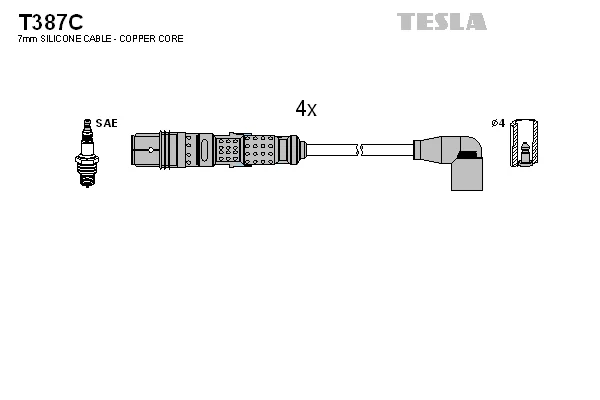 Sada kabelů pro zapalování TESLA T387C Sada kabelů pro zapalování TESLA T387C