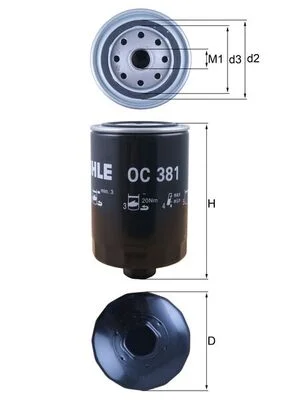 Olejový filtr MAHLE OC381